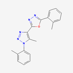 molecular formula C19H17N5O B2532884 2-(5-méthyl-1-(o-tolyl)-1H-1,2,3-triazol-4-yl)-5-(o-tolyl)-1,3,4-oxadiazole CAS No. 951902-95-7