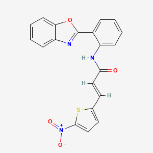 molecular formula C20H13N3O4S B2532888 (E)-N-(2-(苯并[d]噁唑-2-基)苯基)-3-(5-硝基噻吩-2-基)丙烯酰胺 CAS No. 477567-05-8