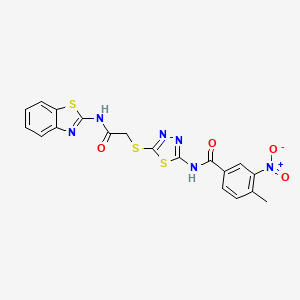 N-(5-((2-(benzo[d]thiazol-2-ylamino)-2-oxoethyl)thio)-1,3,4-thiadiazol-2-yl)-4-methyl-3-nitrobenzamide