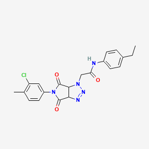 2-(5-(3-chloro-4-methylphenyl)-4,6-dioxo-4,5,6,6a-tetrahydropyrrolo[3,4-d][1,2,3]triazol-1(3aH)-yl)-N-(4-ethylphenyl)acetamide