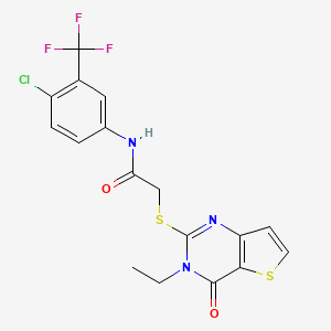 N-[4-chloro-3-(trifluoromethyl)phenyl]-2-({3-ethyl-4-oxo-3H,4H-thieno[3,2-d]pyrimidin-2-yl}sulfanyl)acetamide