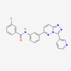molecular formula C23H15FN6O B2532910 3-fluoro-N-(3-(3-(pyridin-3-yl)-[1,2,4]triazolo[4,3-b]pyridazin-6-yl)phenyl)benzamide CAS No. 891119-39-4