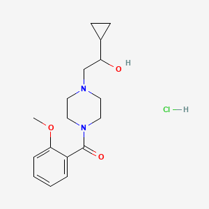 (4-(2-Cyclopropyl-2-hydroxyethyl)piperazin-1-yl)(2-methoxyphenyl)methanone hydrochloride