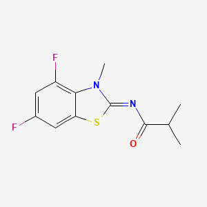 molecular formula C12H12F2N2OS B2532916 (Z)-N-(4,6-difluoro-3-methylbenzo[d]thiazol-2(3H)-ylidene)isobutyramide CAS No. 1164529-11-6
