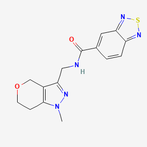 molecular formula C15H15N5O2S B2532918 N-((1-methyl-1,4,6,7-tetrahydropyrano[4,3-c]pyrazol-3-yl)methyl)benzo[c][1,2,5]thiadiazole-5-carboxamide CAS No. 1797340-84-1