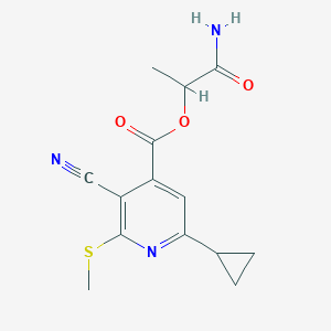 1-Carbamoylethyl 3-cyano-6-cyclopropyl-2-(methylsulfanyl)pyridine-4-carboxylate