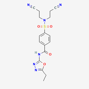 4-[bis(2-cyanoethyl)sulfamoyl]-N-(5-ethyl-1,3,4-oxadiazol-2-yl)benzamide