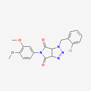 molecular formula C19H17ClN4O4 B2532938 1-(2-chlorobenzyl)-5-(3,4-dimethoxyphenyl)-1,6a-dihydropyrrolo[3,4-d][1,2,3]triazole-4,6(3aH,5H)-dione CAS No. 1052568-39-4