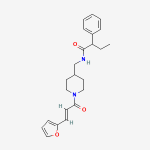 molecular formula C23H28N2O3 B2532944 (E)-N-((1-(3-(呋喃-2-基)丙烯酰基)哌啶-4-基)甲基)-2-苯基丁酰胺 CAS No. 1235699-36-1