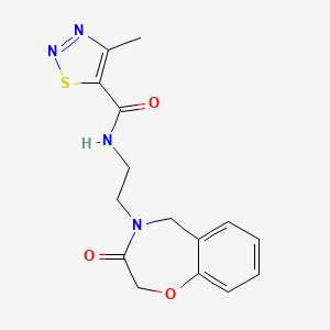 4-methyl-N-(2-(3-oxo-2,3-dihydrobenzo[f][1,4]oxazepin-4(5H)-yl)ethyl)-1,2,3-thiadiazole-5-carboxamide