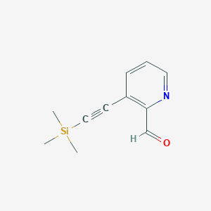 molecular formula C11H13NOSi B2532956 3-(2-(Trimethylsilyl)ethynyl)picolinaldehyde CAS No. 222168-23-2