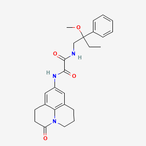 N'-(2-methoxy-2-phenylbutyl)-N-{2-oxo-1-azatricyclo[7.3.1.0^{5,13}]trideca-5,7,9(13)-trien-7-yl}ethanediamide
