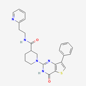 1-(4-oxo-7-phenyl-3,4-dihydrothieno[3,2-d]pyrimidin-2-yl)-N-(2-pyridin-2-ylethyl)piperidine-3-carboxamide