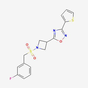 5-(1-((3-Fluorobenzyl)sulfonyl)azetidin-3-yl)-3-(thiophen-2-yl)-1,2,4-oxadiazole