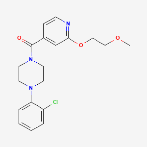 molecular formula C19H22ClN3O3 B2532980 (4-(2-氯苯基)哌嗪-1-基)(2-(2-甲氧基乙氧基)吡啶-4-基)甲酮 CAS No. 2034300-58-6