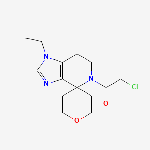 molecular formula C14H20ClN3O2 B2532988 2-Chloro-1-(1-ethylspiro[6,7-dihydroimidazo[4,5-c]pyridine-4,4'-oxane]-5-yl)ethanone CAS No. 2411277-98-8