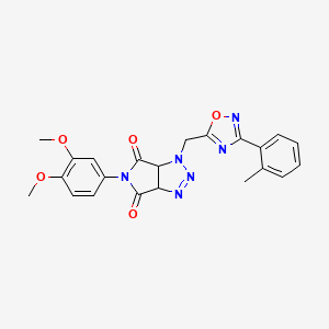 5-(3,4-dimethoxyphenyl)-1-{[3-(2-methylphenyl)-1,2,4-oxadiazol-5-yl]methyl}-3a,6a-dihydropyrrolo[3,4-d][1,2,3]triazole-4,6(1H,5H)-dione