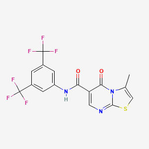 molecular formula C16H9F6N3O2S B2533001 N-(3,5-双(三氟甲基)苯基)-3-甲基-5-氧代-5H-噻唑并[3,2-a]嘧啶-6-甲酰胺 CAS No. 851945-81-8