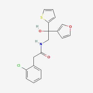 molecular formula C18H16ClNO3S B2533003 2-(2-chlorophenyl)-N-[2-(furan-3-yl)-2-hydroxy-2-(thiophen-2-yl)ethyl]acetamide CAS No. 2097865-81-9