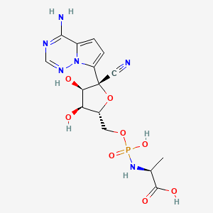 molecular formula C15H19N6O8P B2533007 N-phosphono-L-alanine, P-->6-ester with 2-C-(4-aminopyrrolo[2,1-f][1,2,4]triazin-7-yl)-2,5-anhydro-D-altrononitrile CAS No. 1911579-04-8
