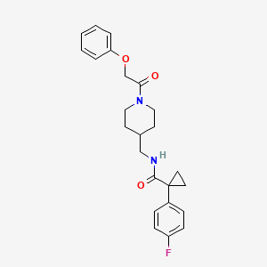 molecular formula C24H27FN2O3 B2533009 1-(4-氟苯基)-N-((1-(2-苯氧基乙酰基)哌啶-4-基)甲基)环丙烷甲酰胺 CAS No. 1286733-12-7