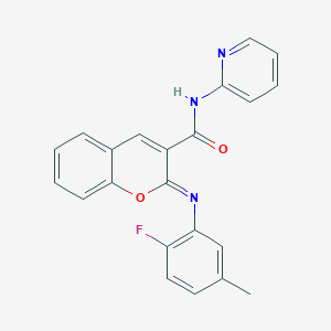molecular formula C22H16FN3O2 B2533011 (2Z)-2-[(2-fluoro-5-methylphenyl)imino]-N-(pyridin-2-yl)-2H-chromene-3-carboxamide CAS No. 1327170-43-3