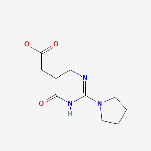 molecular formula C11H17N3O3 B2533013 Methyl [6-oxo-2-(pyrrolidin-1-yl)-1,4,5,6-tetrahydropyrimidin-5-yl]acetate CAS No. 1114595-87-7