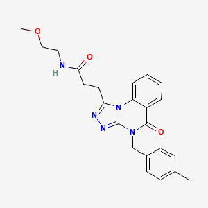 molecular formula C23H25N5O3 B2533014 N-(2-methoxyethyl)-3-[4-[(4-methylphenyl)methyl]-5-oxo-[1,2,4]triazolo[4,3-a]quinazolin-1-yl]propanamide CAS No. 887224-28-4