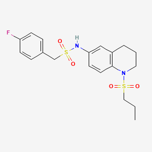 molecular formula C19H23FN2O4S2 B2533017 1-(4-fluorophenyl)-N-(1-(propylsulfonyl)-1,2,3,4-tetrahydroquinolin-6-yl)methanesulfonamide CAS No. 946284-50-0