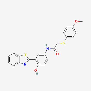 molecular formula C22H18N2O3S2 B2533020 N-(3-(苯并[d]噻唑-2-基)-4-羟苯基)-2-((4-甲氧基苯基)硫代)乙酰胺 CAS No. 941951-23-1