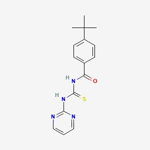 molecular formula C16H18N4OS B2533021 (4-(叔丁基)苯基)-N-((嘧啶-2-氨基)硫代亚甲基)甲酰胺 CAS No. 1022582-57-5
