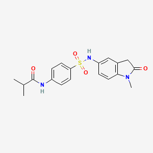 molecular formula C19H21N3O4S B2533028 N-(4-(N-(1-methyl-2-oxoindolin-5-yl)sulfamoyl)phenyl)isobutyramide CAS No. 921787-73-7
