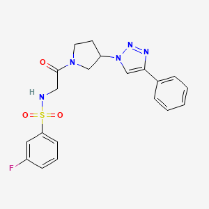 3-fluoro-N-(2-oxo-2-(3-(4-phenyl-1H-1,2,3-triazol-1-yl)pyrrolidin-1-yl)ethyl)benzenesulfonamide