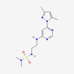 molecular formula C13H21N7O2S B2533043 4-(3,5-Dimethylpyrazol-1-yl)-6-[2-(dimethylsulfamoylamino)ethylamino]pyrimidine CAS No. 1203137-05-6