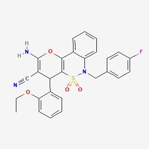 2-Amino-4-(2-ethoxyphenyl)-6-(4-fluorobenzyl)-4,6-dihydropyrano[3,2-c][2,1]benzothiazine-3-carbonitrile 5,5-dioxide