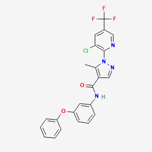 molecular formula C23H16ClF3N4O2 B2533048 1-[3-chloro-5-(trifluoromethyl)pyridin-2-yl]-5-methyl-N-(3-phenoxyphenyl)-1H-pyrazole-4-carboxamide CAS No. 2085690-20-4