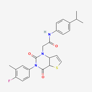 molecular formula C24H22FN3O3S B2533053 2-[3-(4-fluoro-3-methylphenyl)-2,4-dioxo-1H,2H,3H,4H-thieno[3,2-d]pyrimidin-1-yl]-N-[4-(propan-2-yl)phenyl]acetamide CAS No. 1260949-72-1