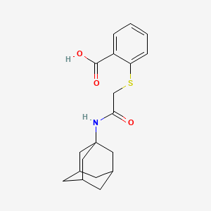 molecular formula C19H23NO3S B2533054 2-({[(金刚烷-1-基)氨基羰基]甲基}硫代)苯甲酸 CAS No. 721406-60-6