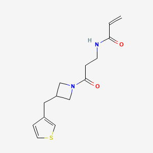 N-[3-Oxo-3-[3-(thiophen-3-ylmethyl)azetidin-1-yl]propyl]prop-2-enamide