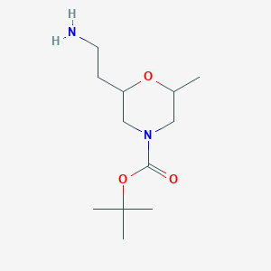 molecular formula C12H24N2O3 B2533058 Tert-butyl 2-(2-aminoethyl)-6-methylmorpholine-4-carboxylate CAS No. 2168803-88-9