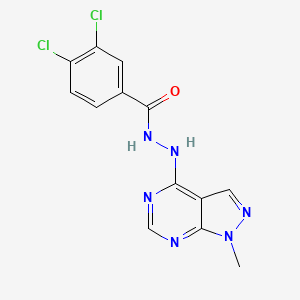 molecular formula C13H10Cl2N6O B2533060 3,4-dichloro-N'-(1-methyl-1H-pyrazolo[3,4-d]pyrimidin-4-yl)benzohydrazide CAS No. 869073-29-0