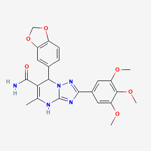 7-(Benzo[d][1,3]dioxol-5-yl)-5-methyl-2-(3,4,5-trimethoxyphenyl)-4,7-dihydro-[1,2,4]triazolo[1,5-a]pyrimidine-6-carboxamide