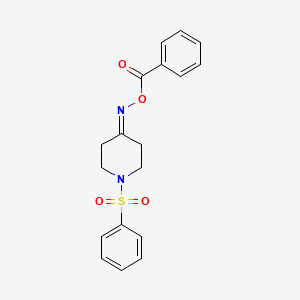 molecular formula C18H18N2O4S B2533065 4-[(Benzoyloxy)imino]-1-(phenylsulfonyl)piperidine CAS No. 478248-17-8