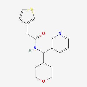 N-(pyridin-3-yl(tetrahydro-2H-pyran-4-yl)methyl)-2-(thiophen-3-yl)acetamide