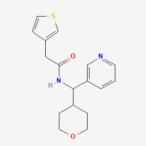 molecular formula C17H20N2O2S B2533073 N-(pyridin-3-yl(tetrahydro-2H-pyran-4-yl)methyl)-2-(thiophen-3-yl)acetamide CAS No. 2034259-47-5