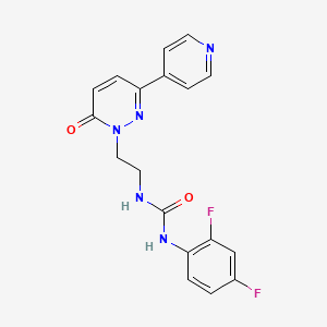 molecular formula C18H15F2N5O2 B2533075 1-(2,4-二氟苯基)-3-(2-(6-氧代-3-(吡啶-4-基)嘧啶-1(6H)-基)乙基)脲 CAS No. 1105208-44-3