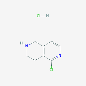 molecular formula C8H10Cl2N2 B2533077 5-Chloro-1,2,3,4-tetrahydro-2,6-naphthyridine hydrochloride CAS No. 1454667-99-2
