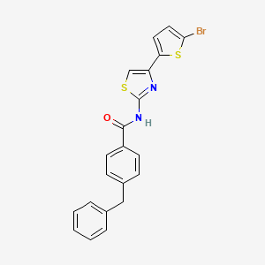 molecular formula C21H15BrN2OS2 B2533079 4-Benzyl-N-[4-(5-Bromthiophen-2-yl)-1,3-thiazol-2-yl]benzamid CAS No. 476284-58-9