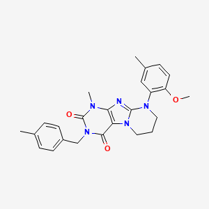 9-(2-methoxy-5-methylphenyl)-1-methyl-3-(4-methylbenzyl)-6,7,8,9-tetrahydropyrimido[2,1-f]purine-2,4(1H,3H)-dione