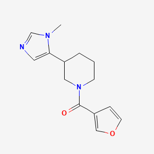 molecular formula C14H17N3O2 B2533081 Furan-3-yl-[3-(3-methylimidazol-4-yl)piperidin-1-yl]methanone CAS No. 2309191-36-2